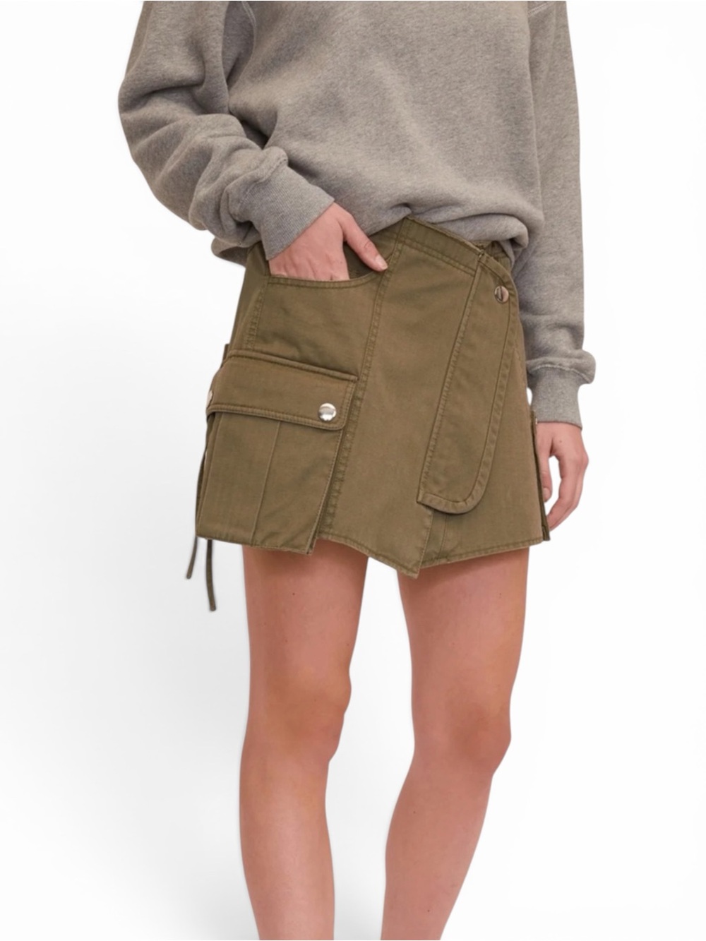 Marissa Webb Rava Army Green Cargo Skirt  Size 10